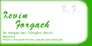 kevin forgach business card
