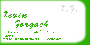 kevin forgach business card